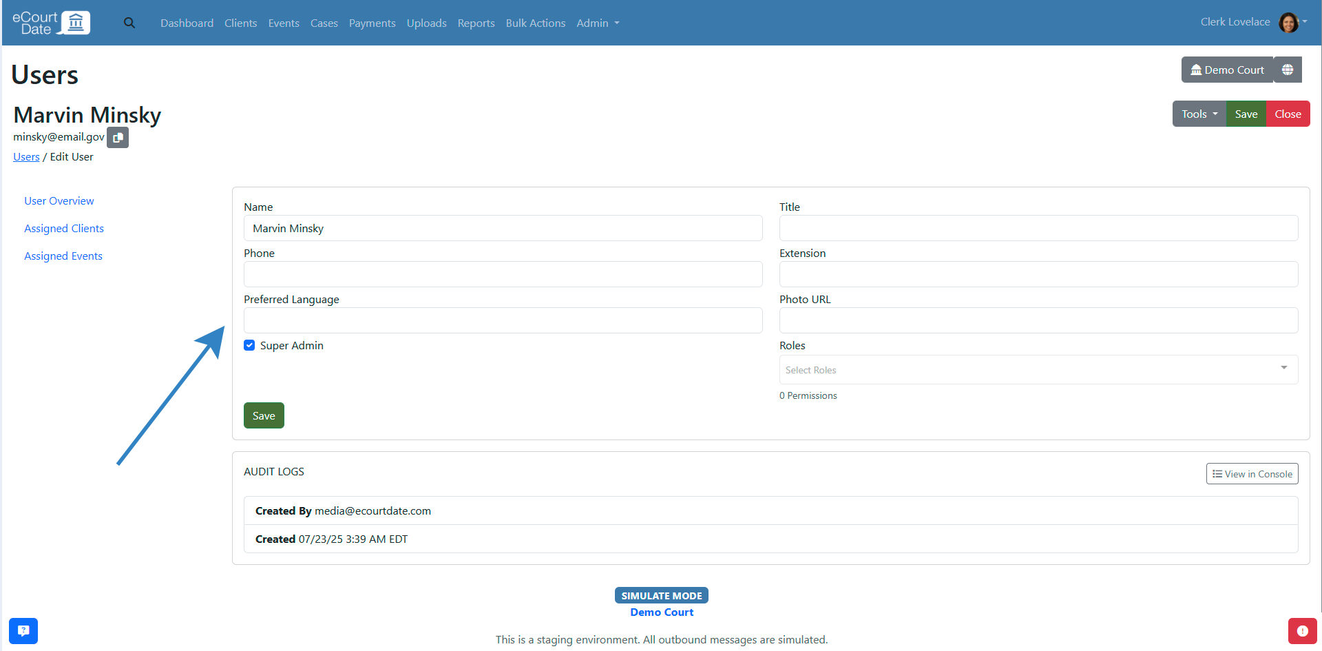 update user information