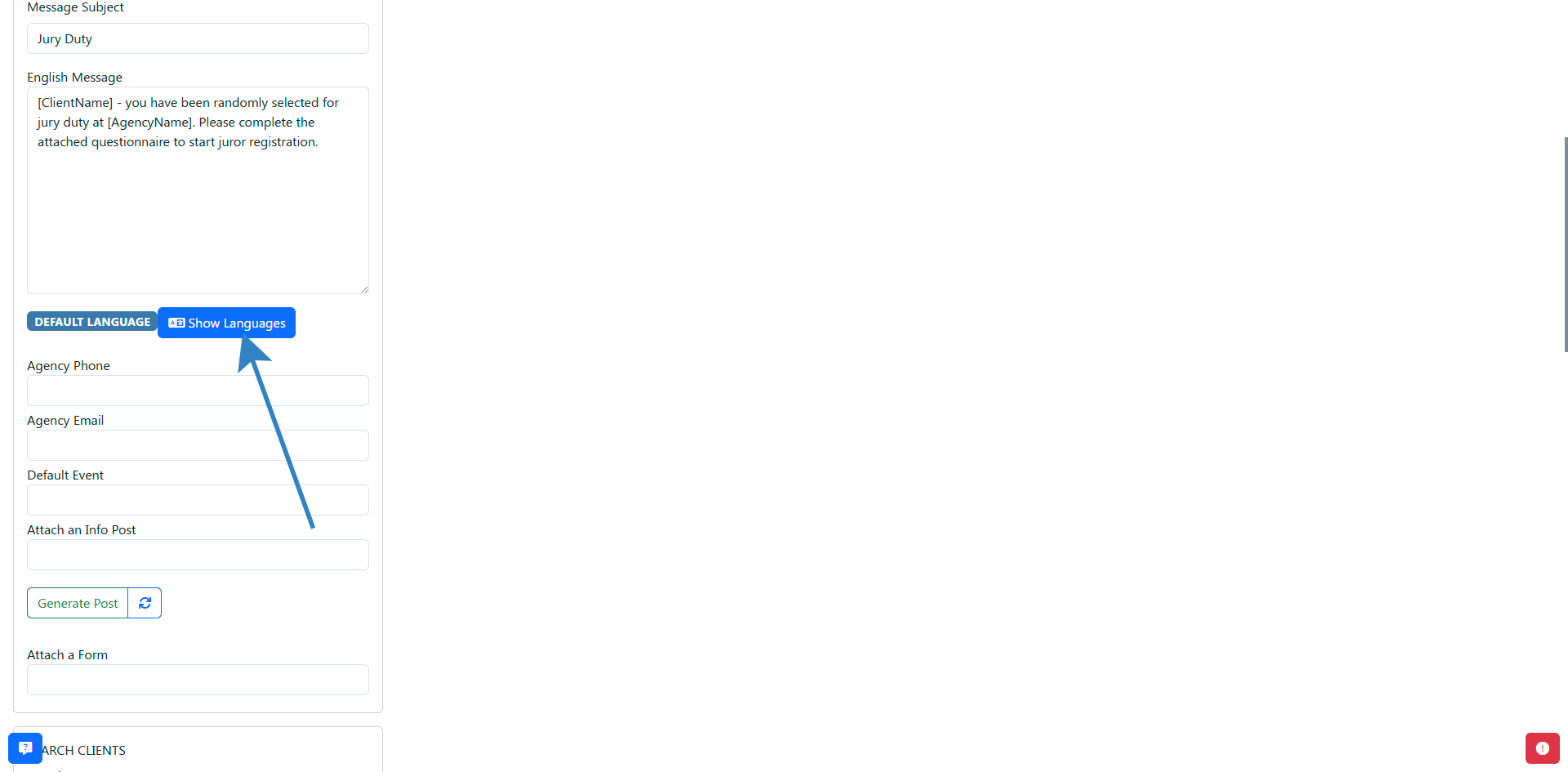 Show language button