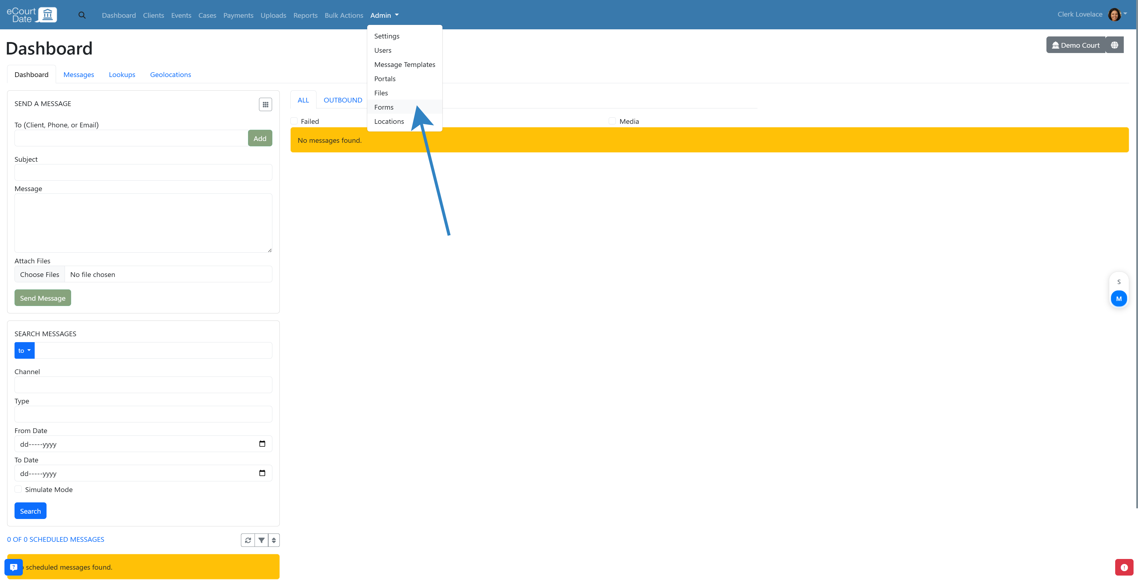 Navigate to admin panel