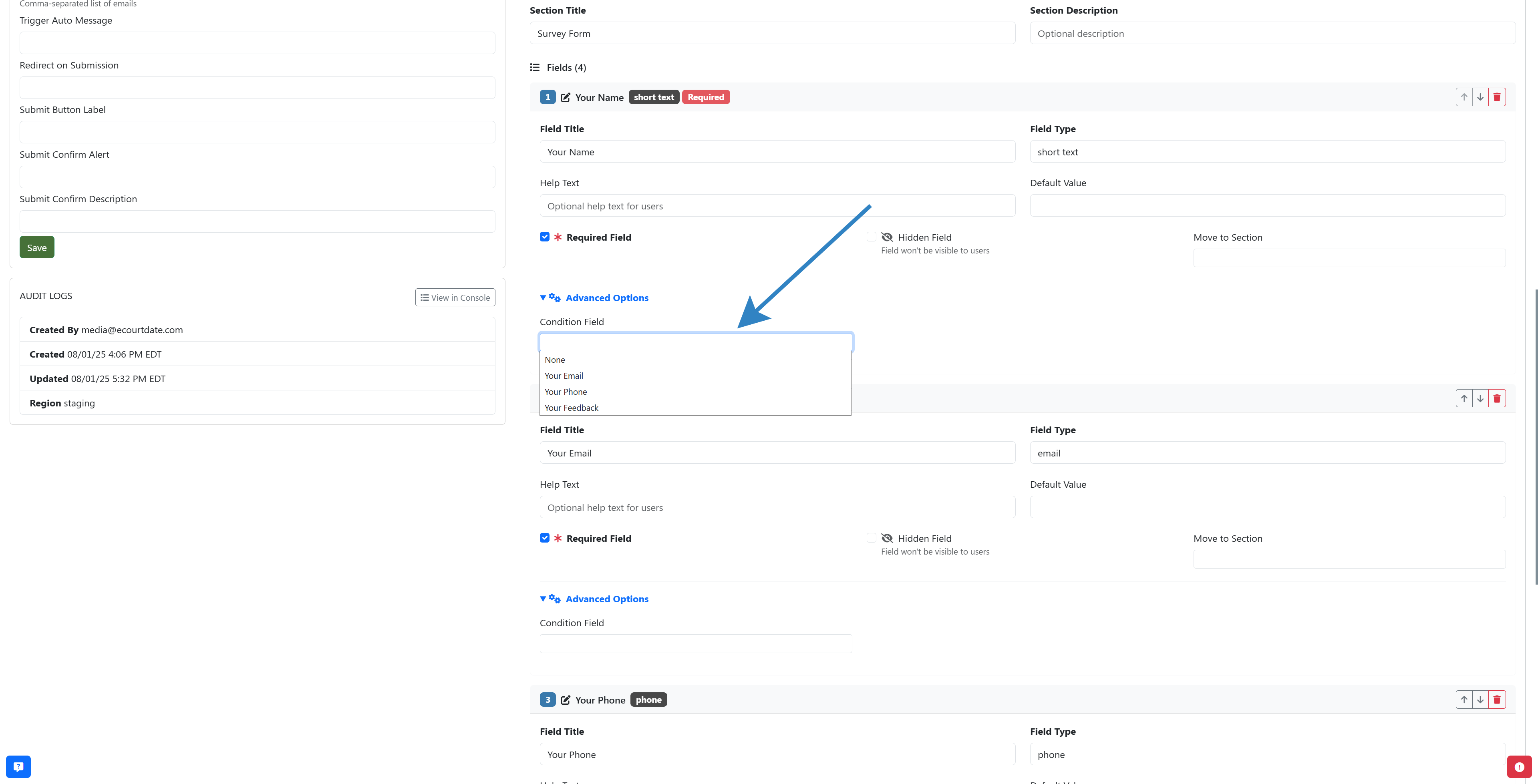 selection conditional