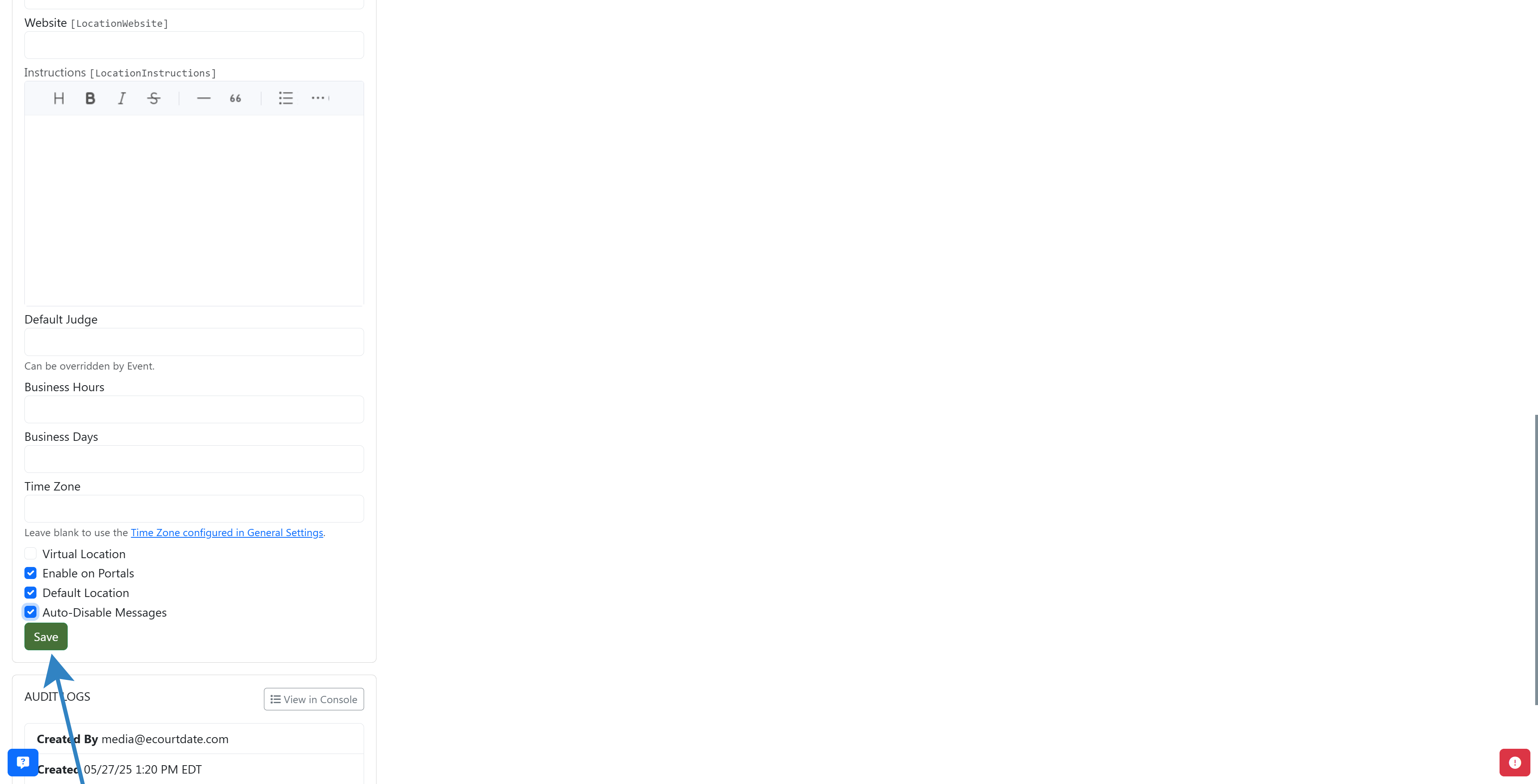 Click at save button to save setting