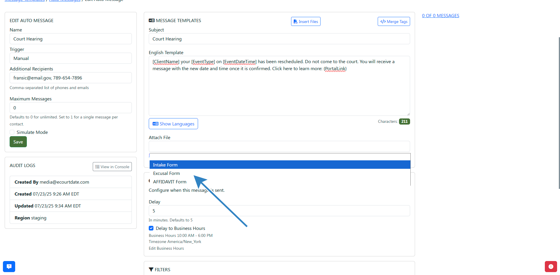 dropdown to attach file