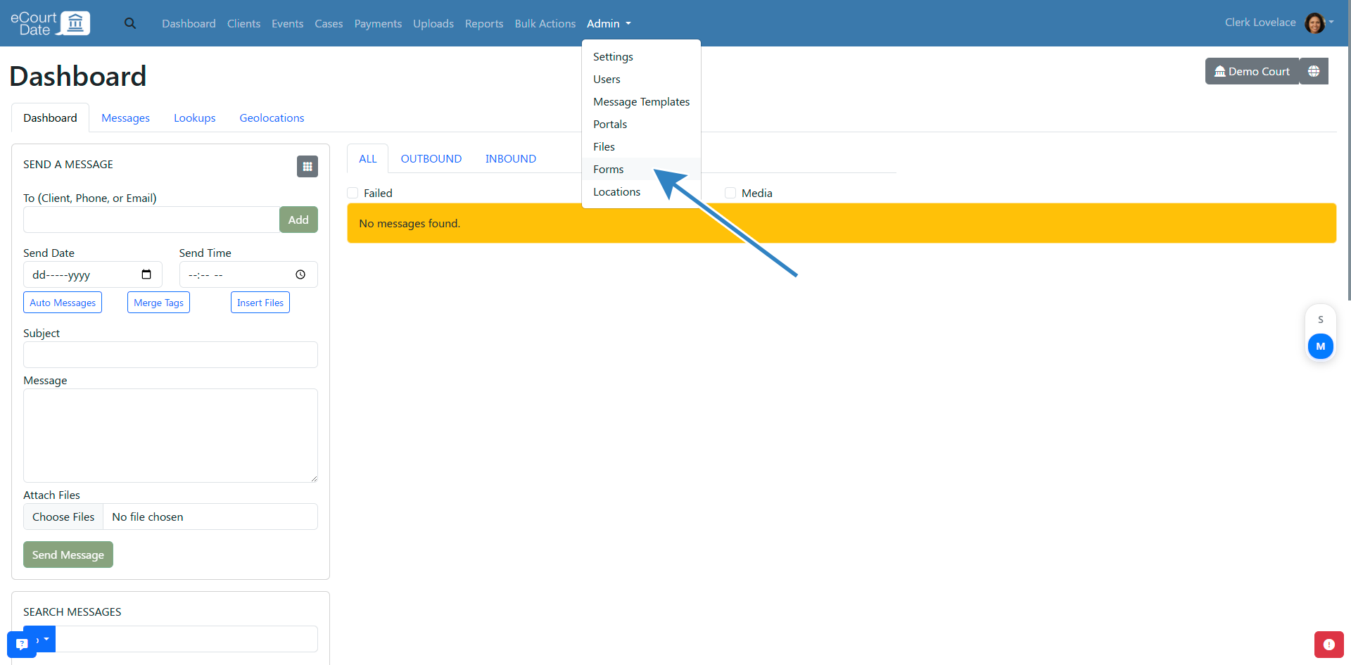 navigate to forms