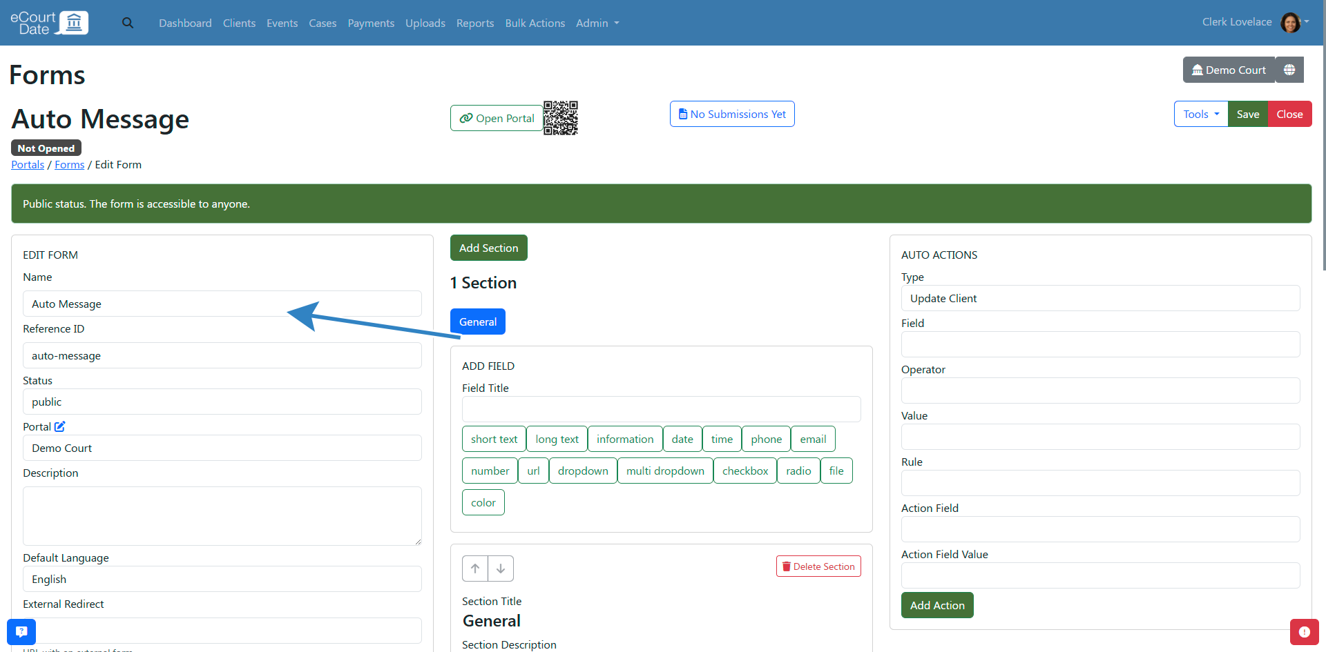 Edit forms