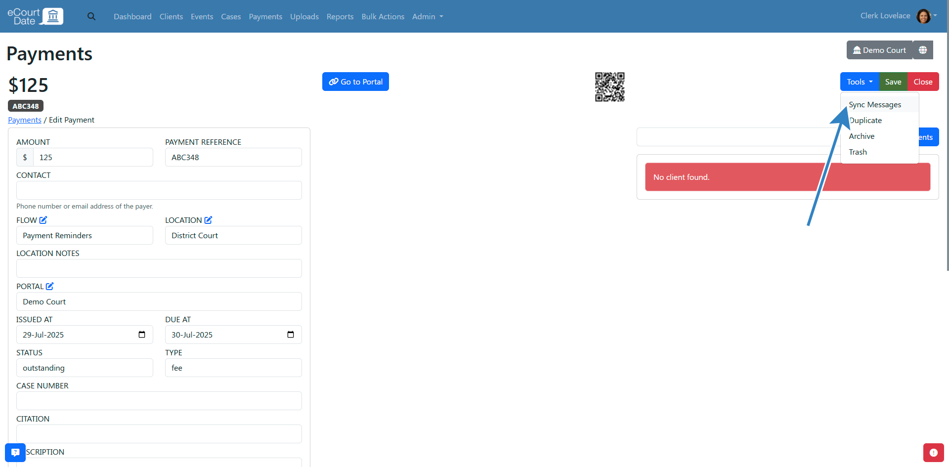 Sync messages