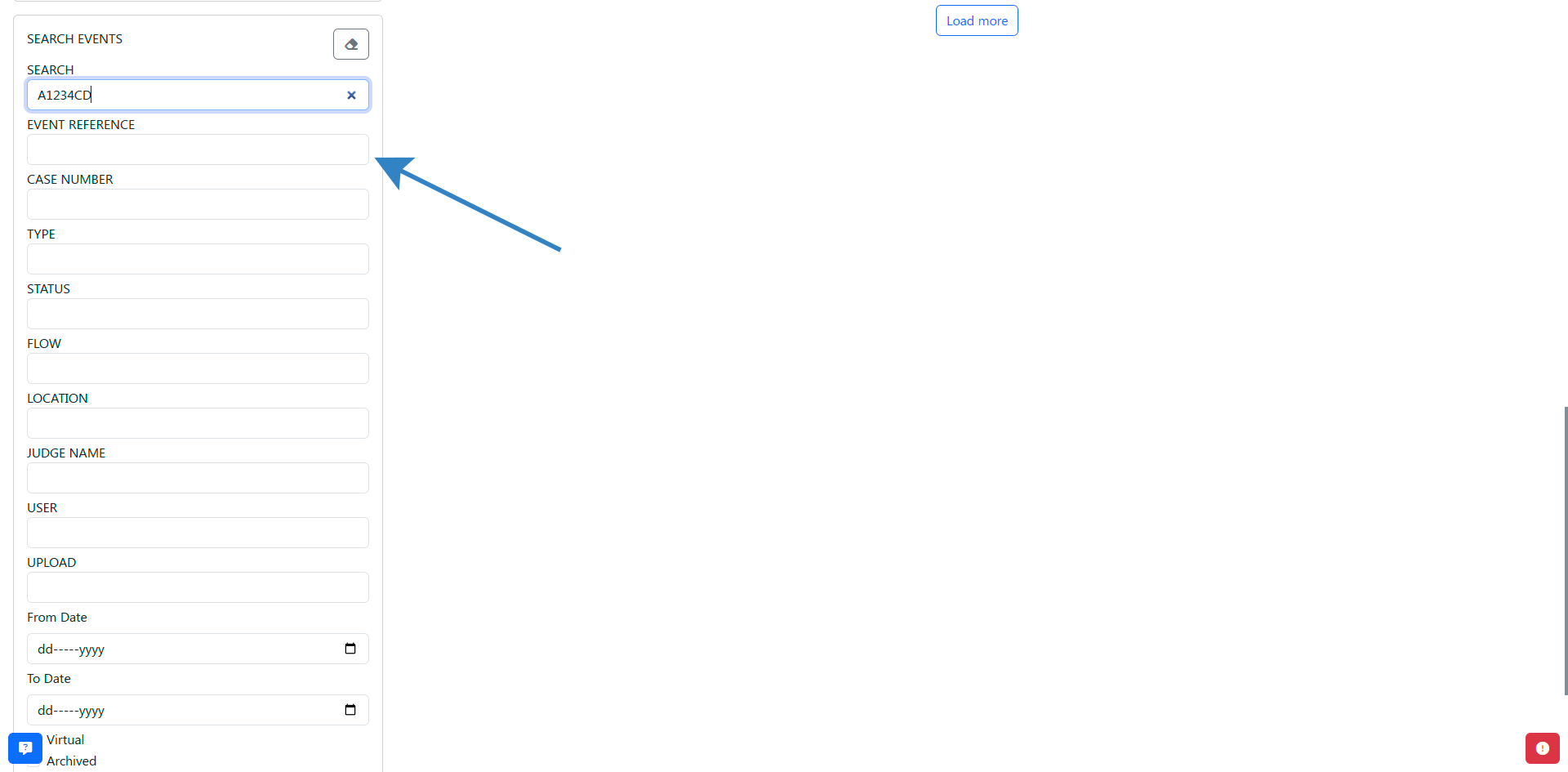 Search Event you want to Update