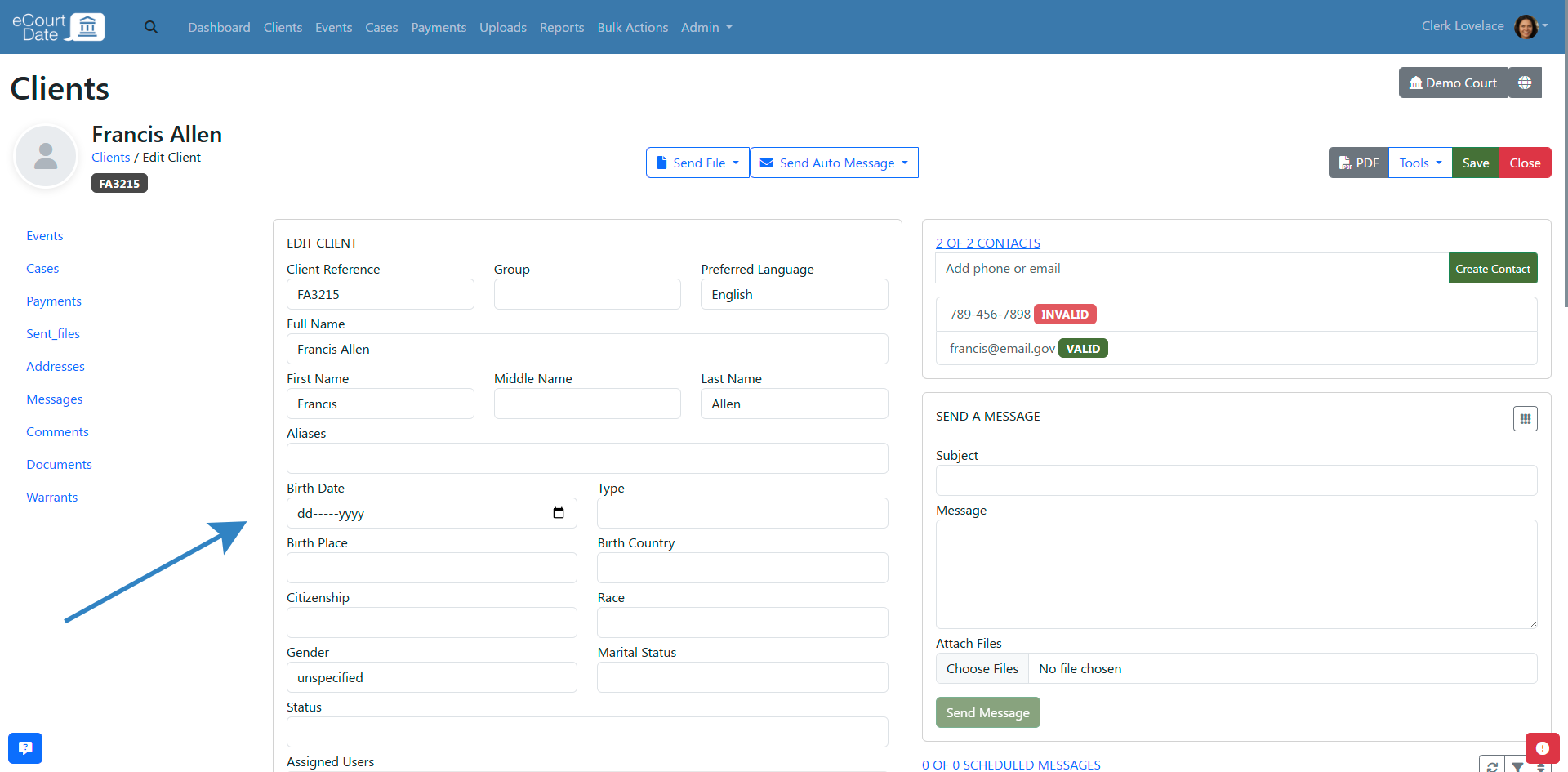 client created