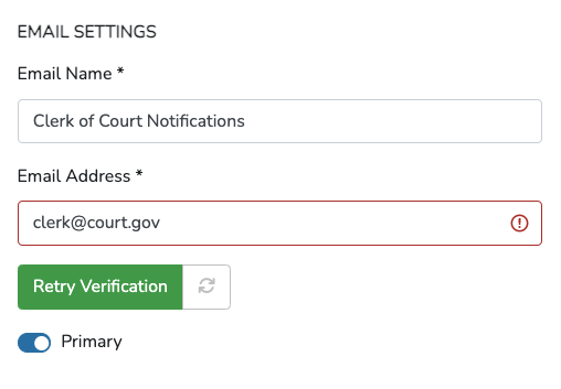 Agency Emails Retry Verification