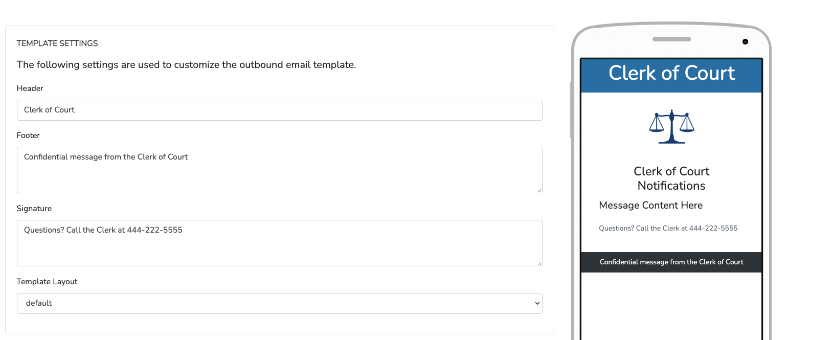 Agency Emails Template Settings
