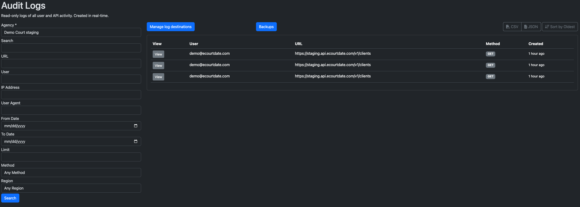 How to Check the Audit Logs