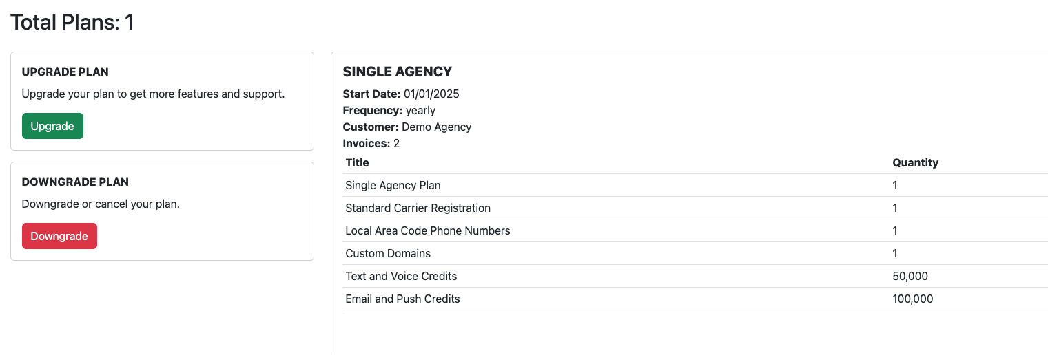 Plans in Billing Portal