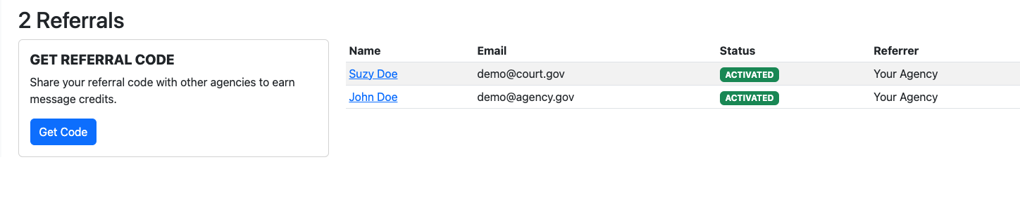 Referrals Report
