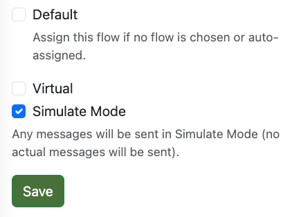 Simulate Mode for a Flow
