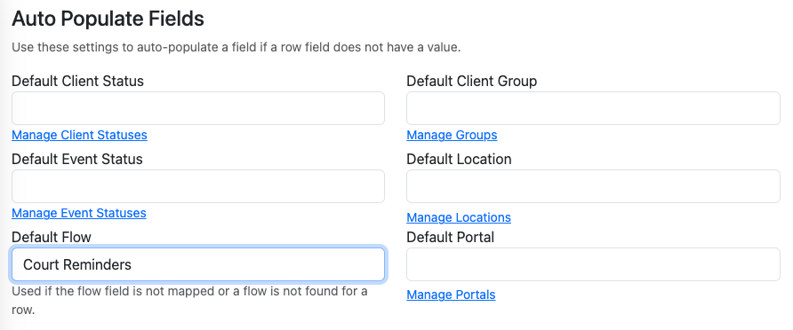 Upload Template Default Flow