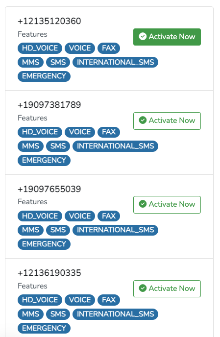 Available agency phone number results