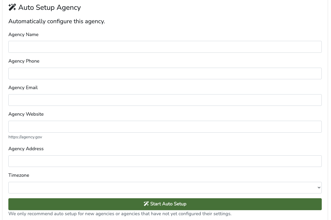 Example Auto Setup Agency
