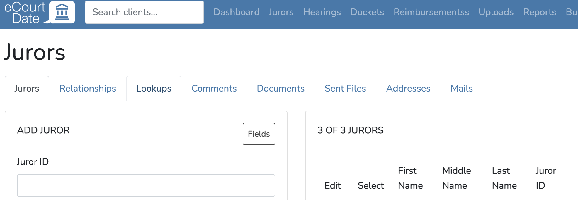 Example customized app labels for Juror use case