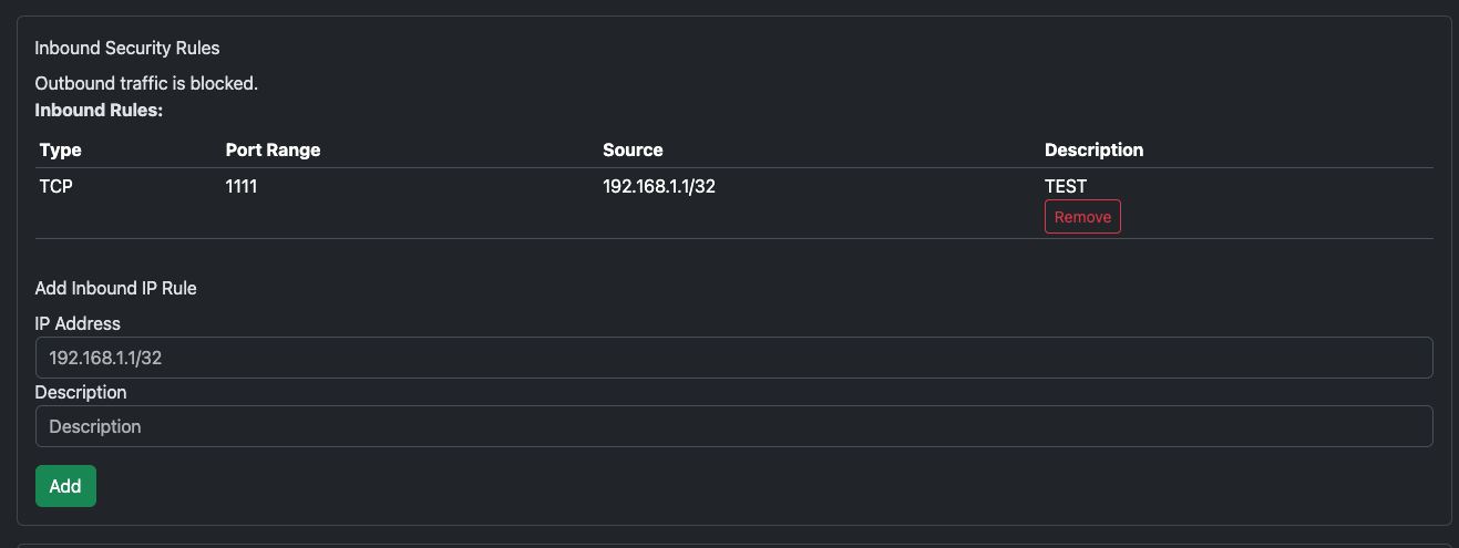 Edit an existing security IP rule