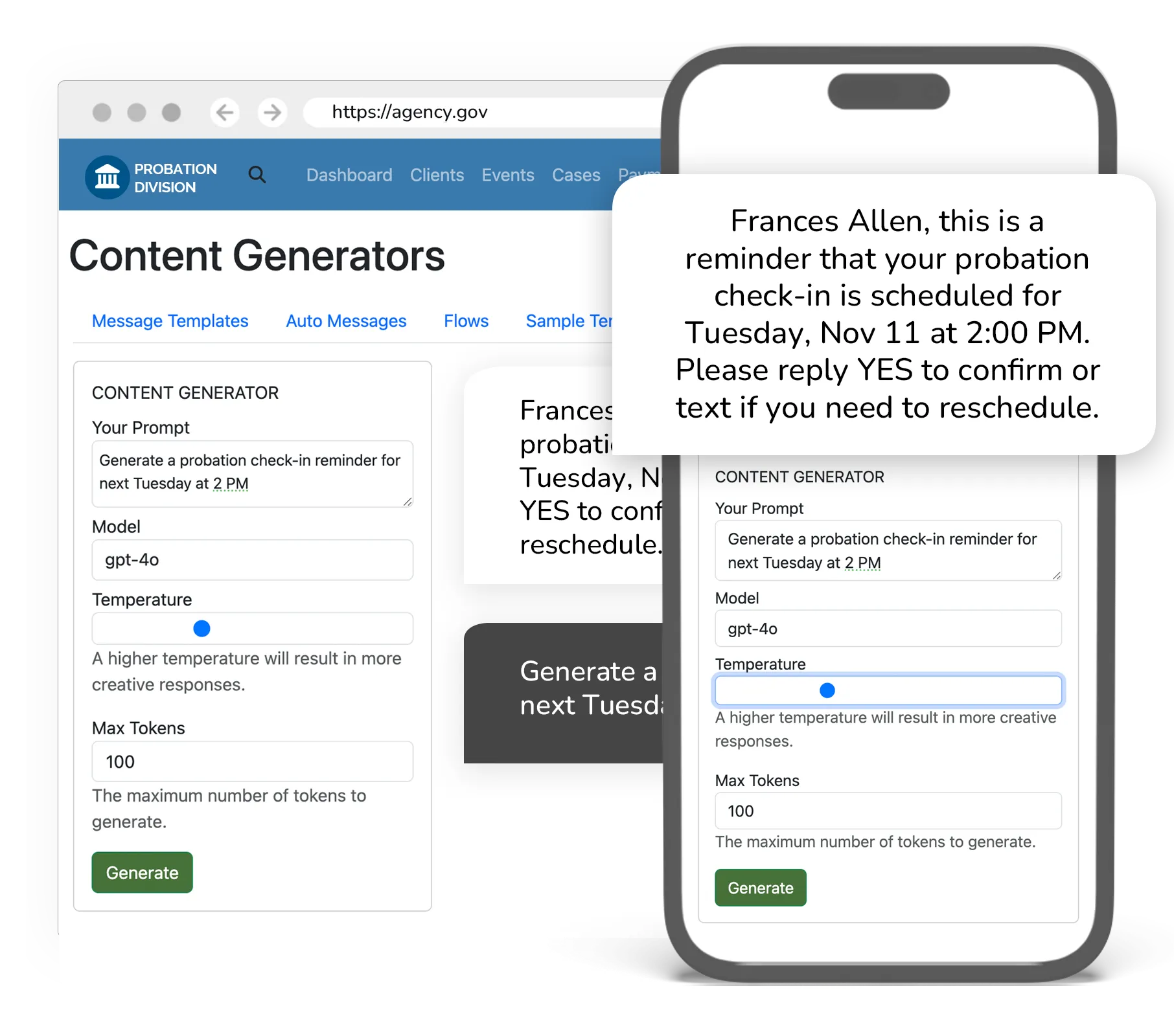 AI Message Template Generator