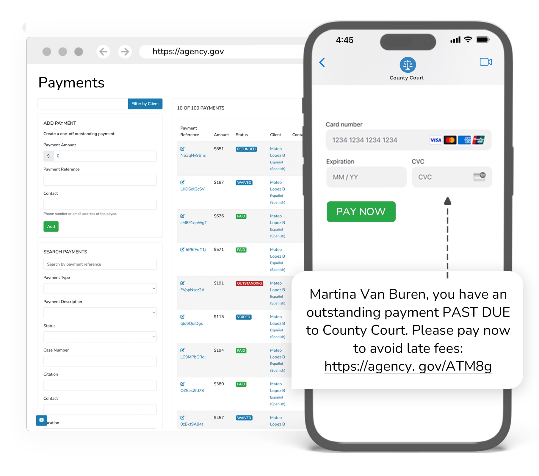 Outstanding payment notifications