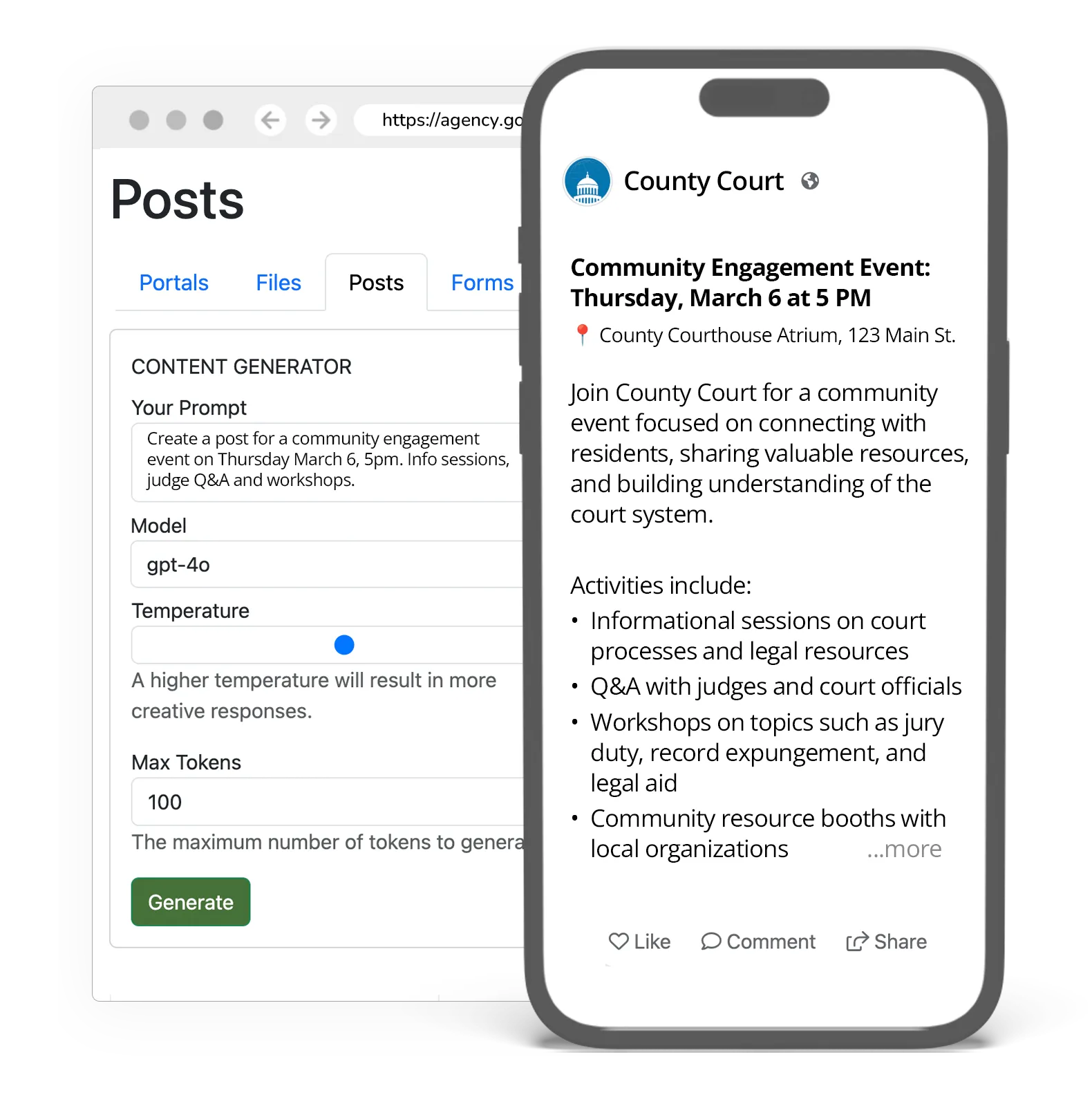 AI Event and Post Generator