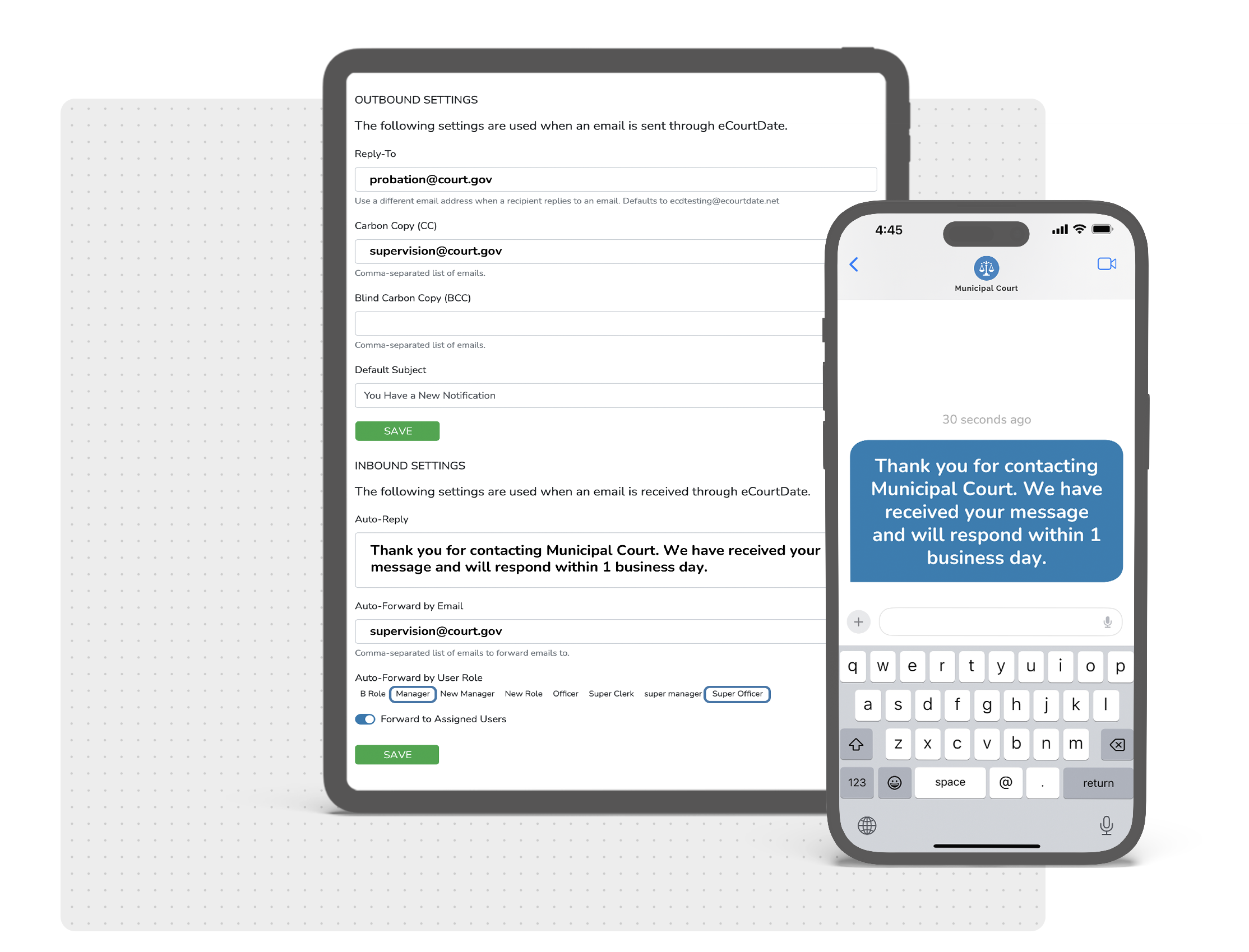 Auto forwarding for inbound and outbound messages