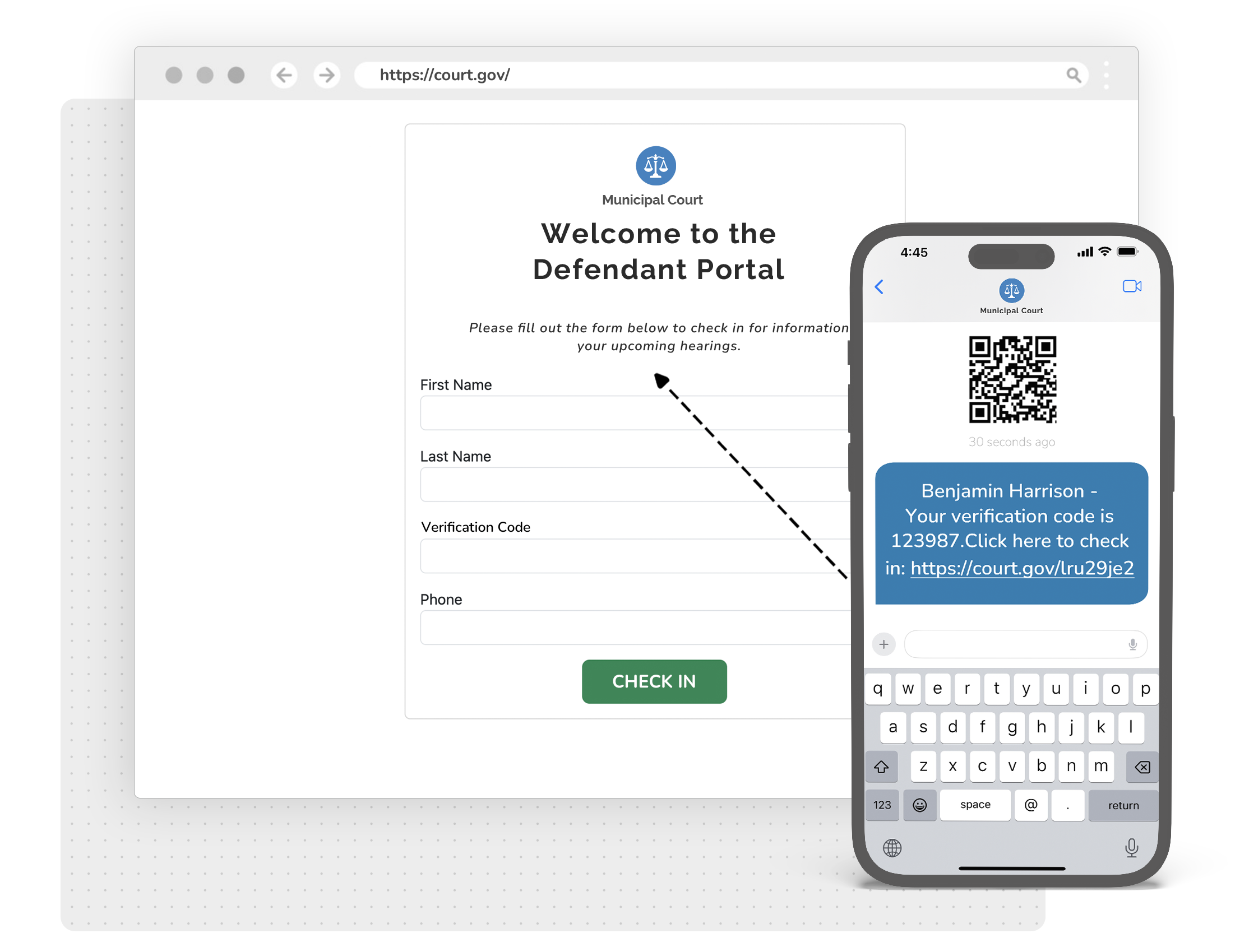 Defendant Portal Check In