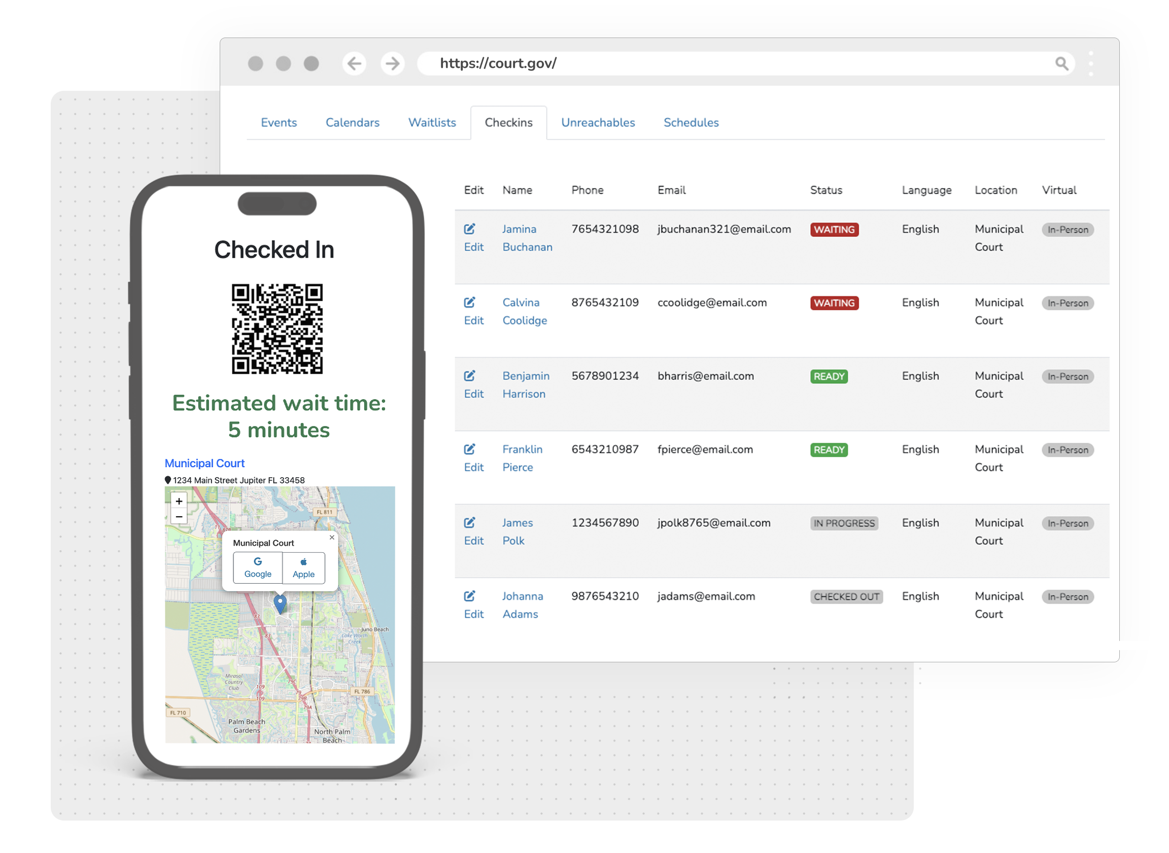 Check in for In Person Events